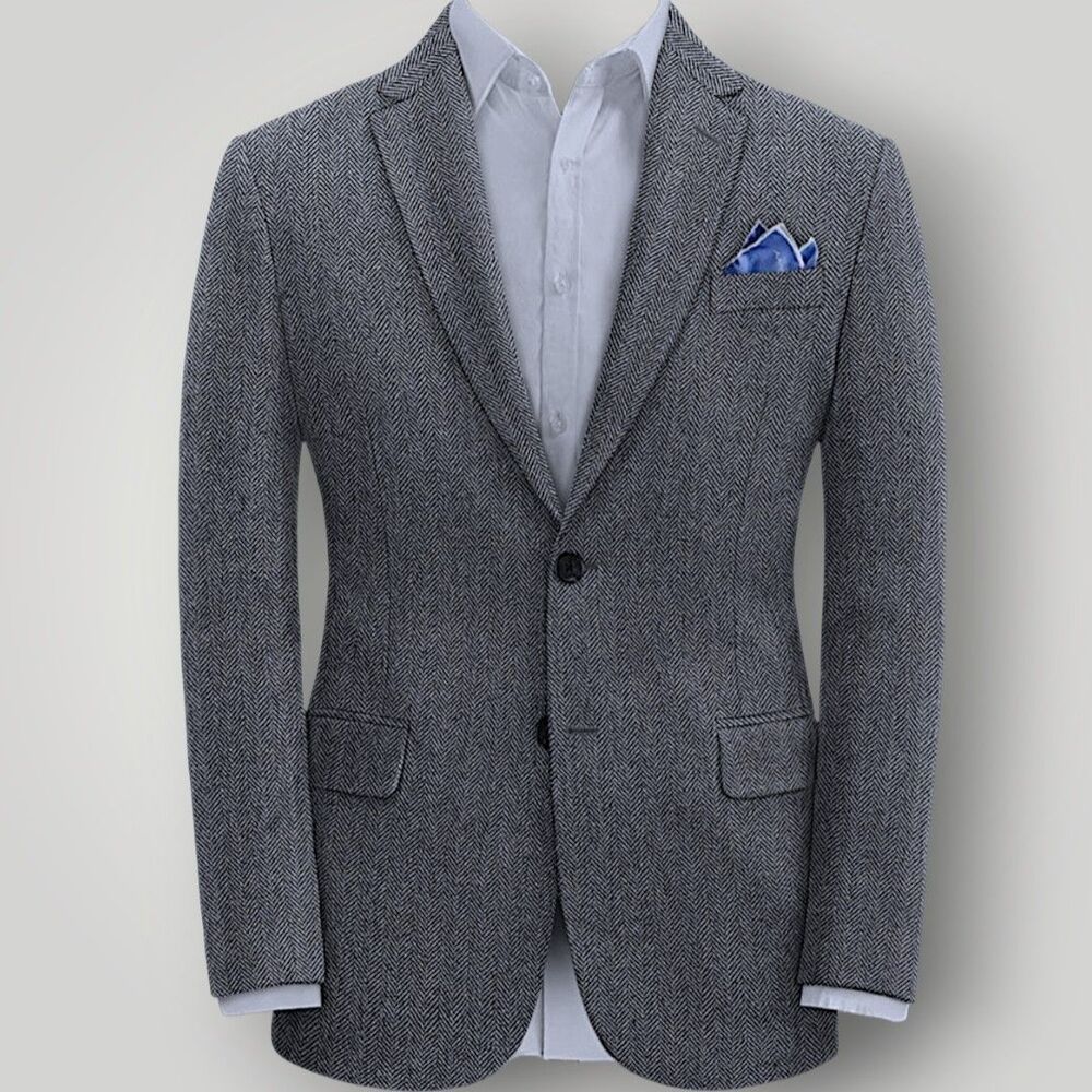 JOS A BANK Vintage Men's 42R Wool Blazer Sport Coat Two-Button Jacket TWEED WOOL